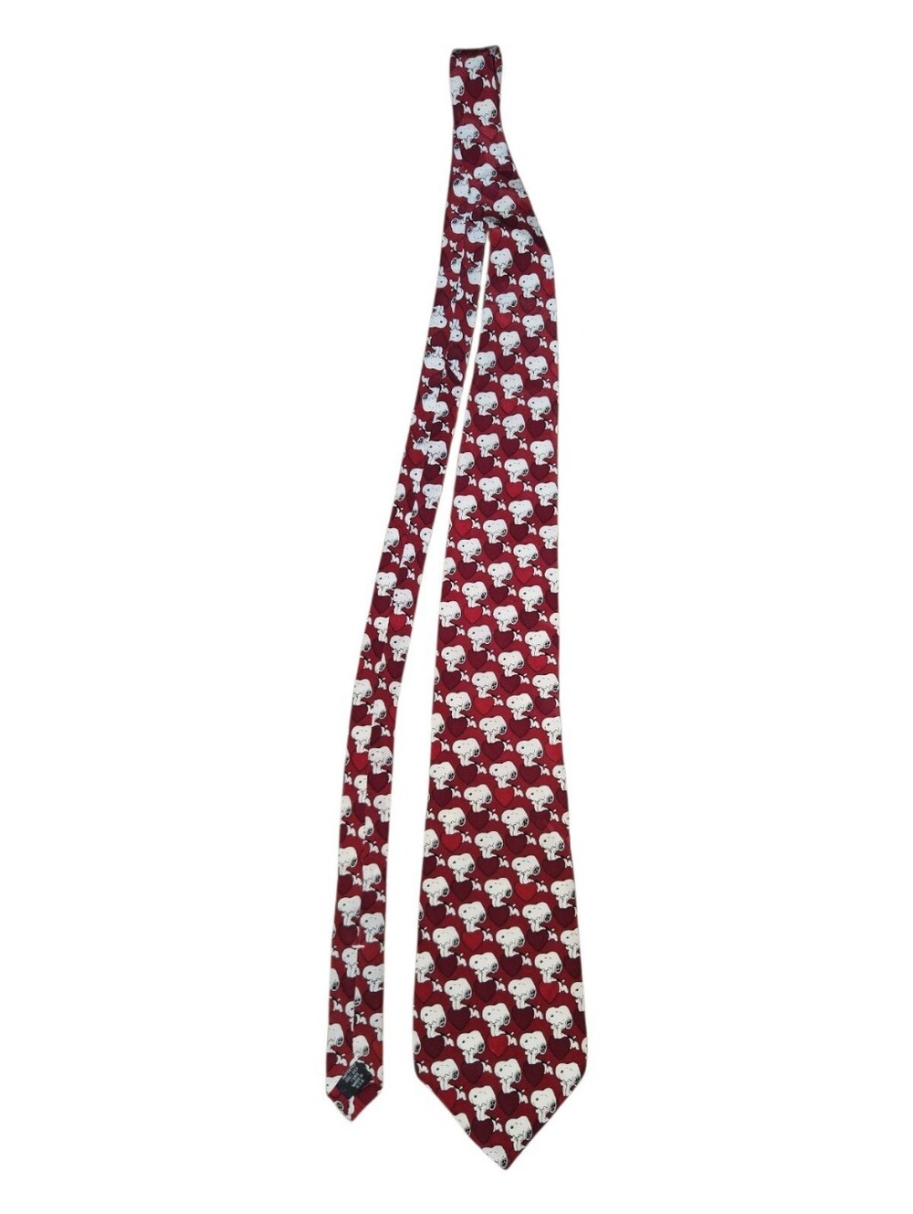 Men's 100% Silk Burgundy Snoopy Tie